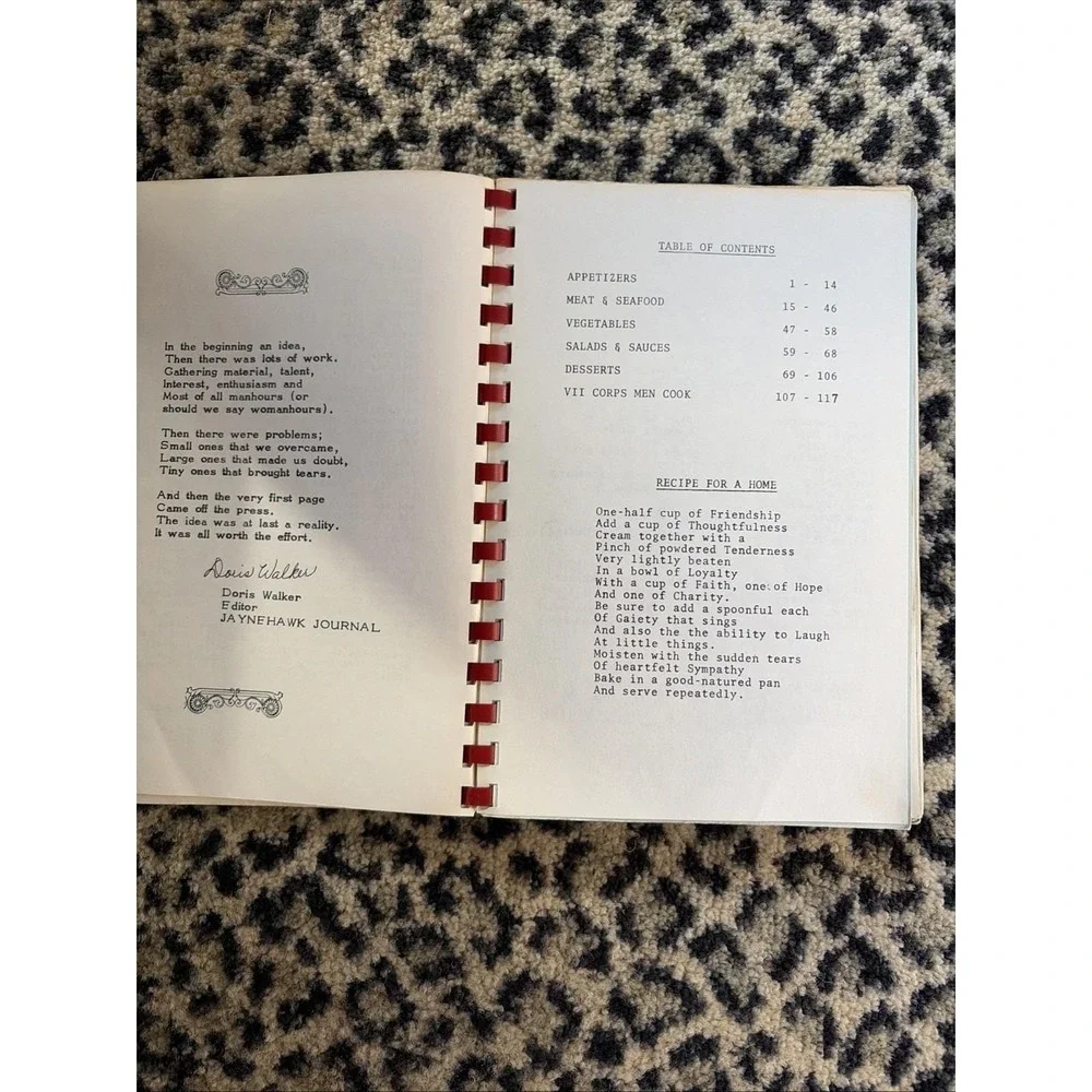 Jaynehawk Journal vtg cookbook 1972 VII Corps Wives Kelley Barracks Germany‎
